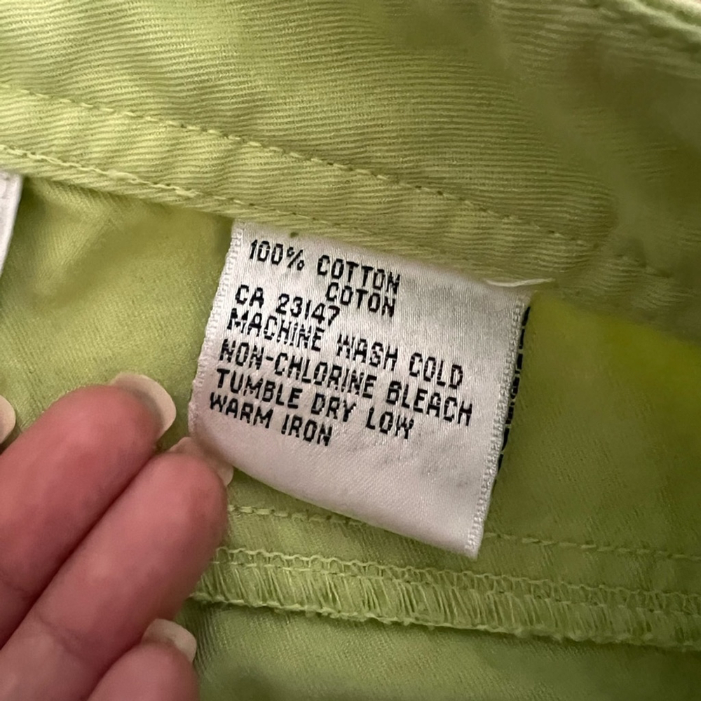 Vintage Talbots Soft Lime Green Cotton Jeans Size 8 - Picture 6 of 7
